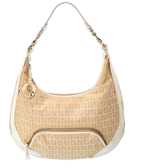 FENDI Handbags - FENDI Beige Zucca-Print Canvas Zucca Chef Hobo Bag (Authentic Pre-Owned)